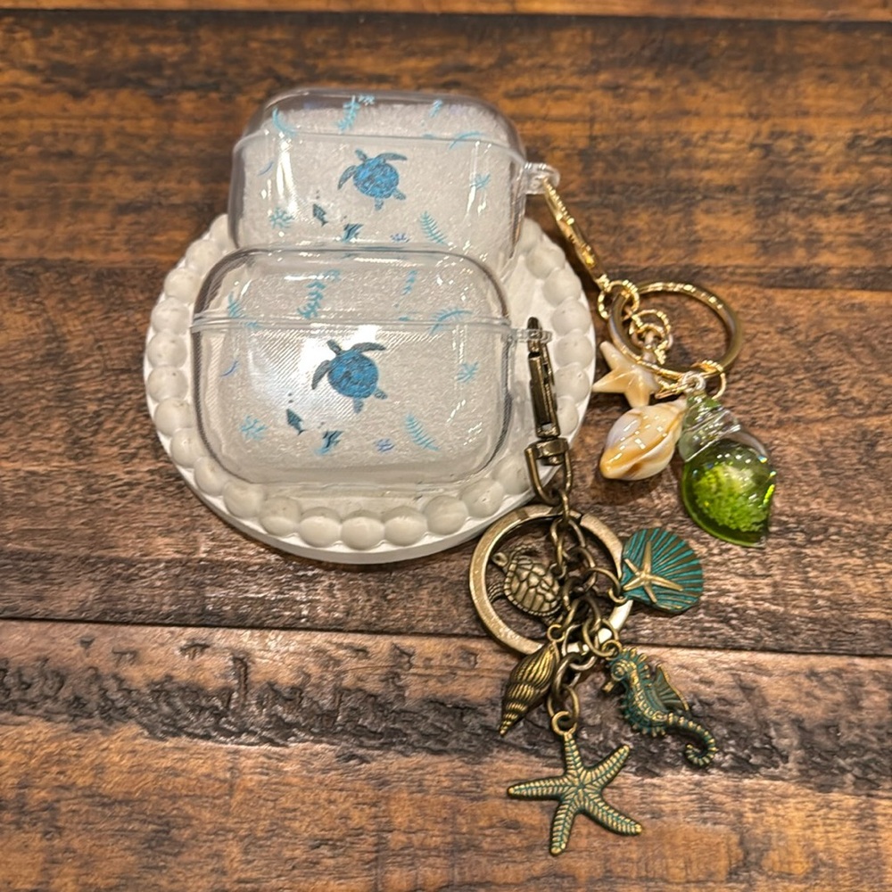 AirPod Turtle Case with Nautical Charm NWOT